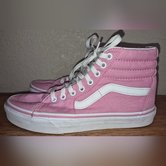 Vans Shoes - Vans Sk8-Hi Canvas Prism Pink / True White High-Top Shoe Men's 7.5 Womens Size 9
